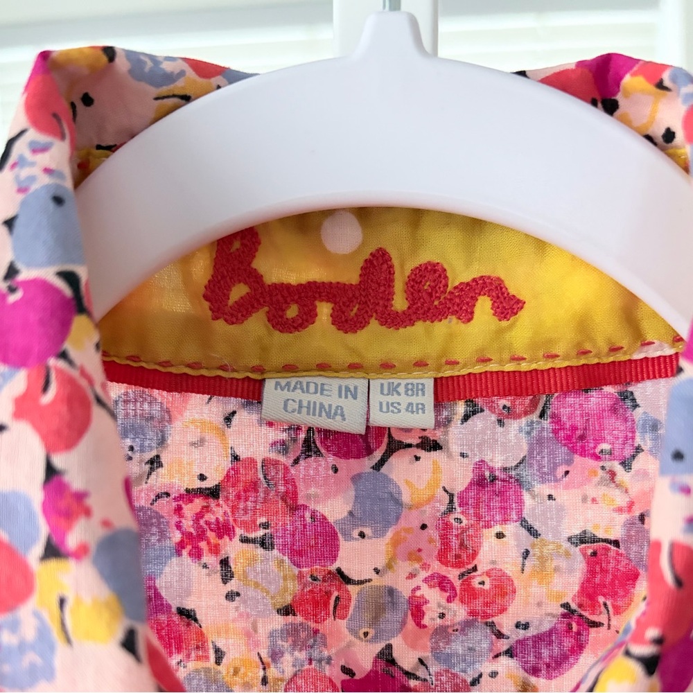 Boden Multicolor Floral Button-Down lightweight cotton Shirt size 4 - Picture 5 of 7